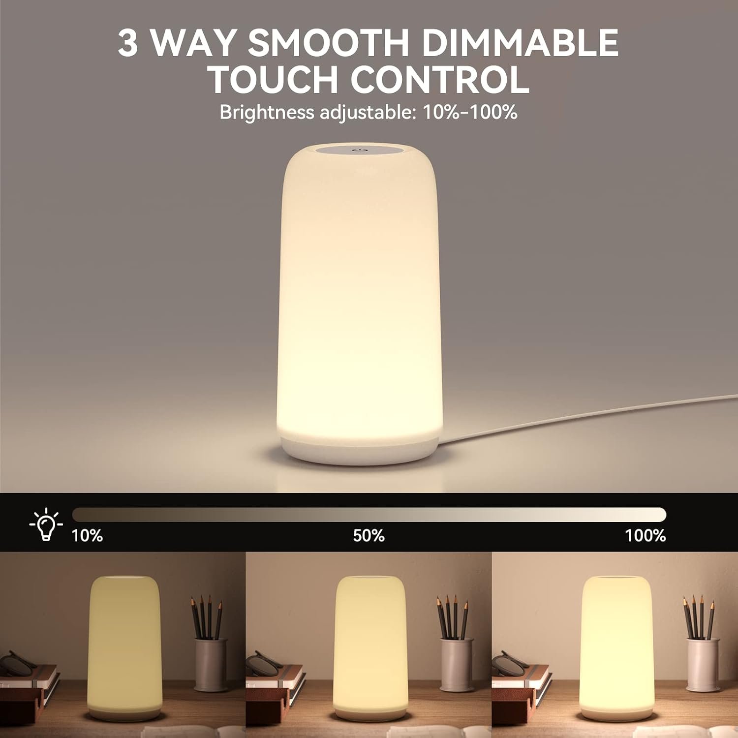 Touch Control Bedside Lamp (Stylish Design, Supports RGB Mode) - Image 2